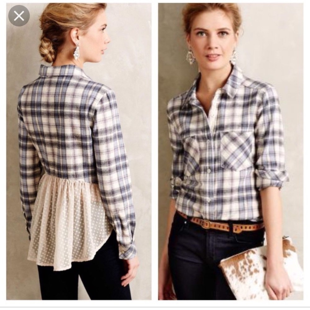 Holding horses by Anthropologie plaid shirt